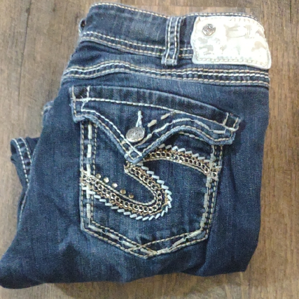 Silver Jeans Blue Denim with Decorative Stitching